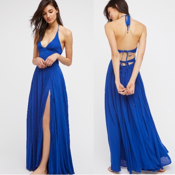 Halter Maxi Lille DRESS Strappy Back Black White - Picture 4 of 5